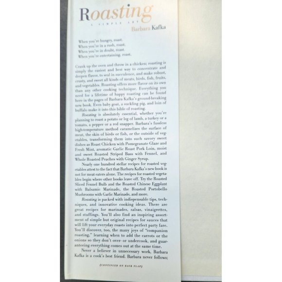 Roasting A Simple Art  Barbara Kafka Cookbook Hardcover - Picture 2 of 16